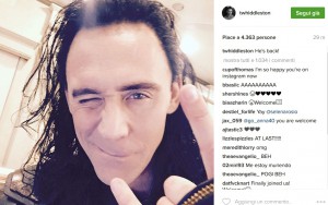 Tom Hiddleston Instagram